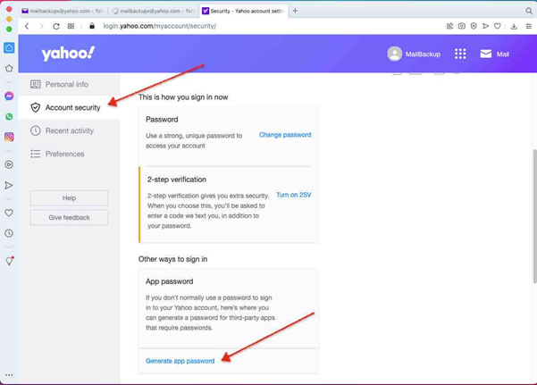 Yahoo backup wizard free