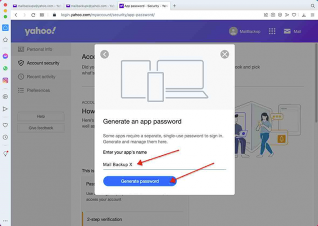 how to backup Yahoo mail