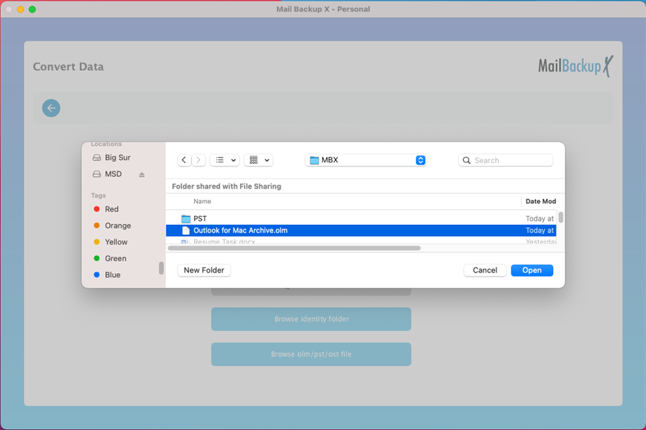 migrate OLM to MBOX