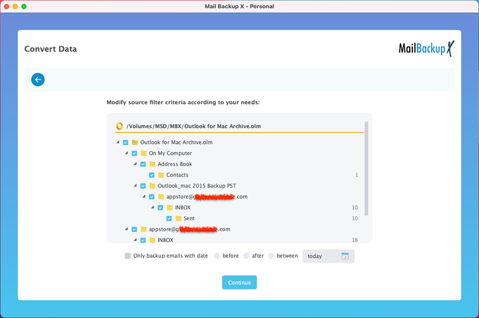 how to import OLM to PST