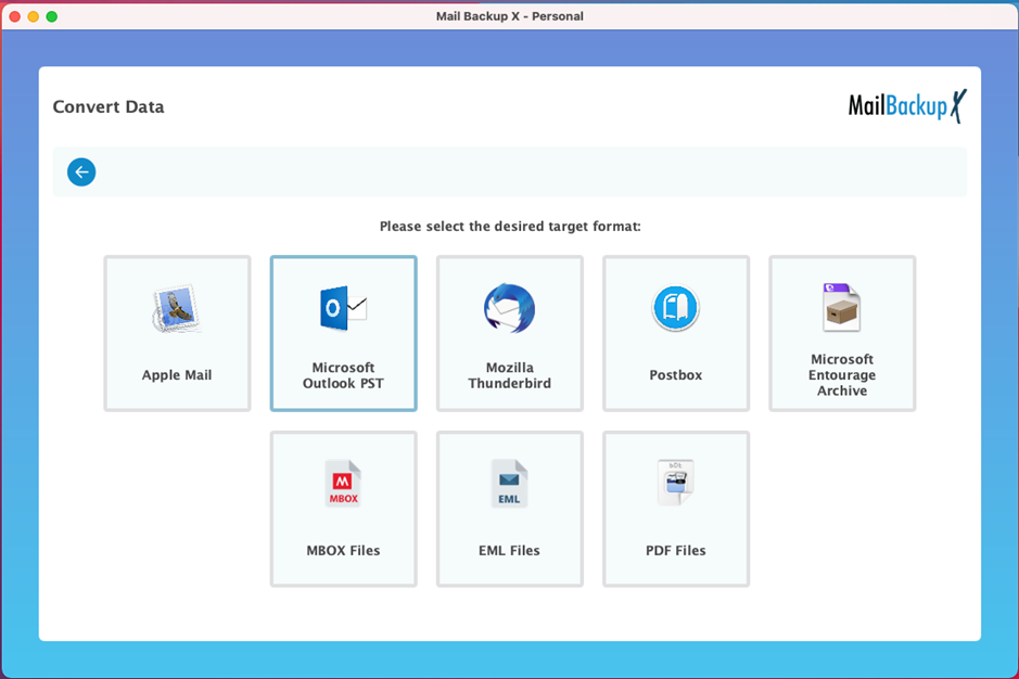 export MBOX file to PST format