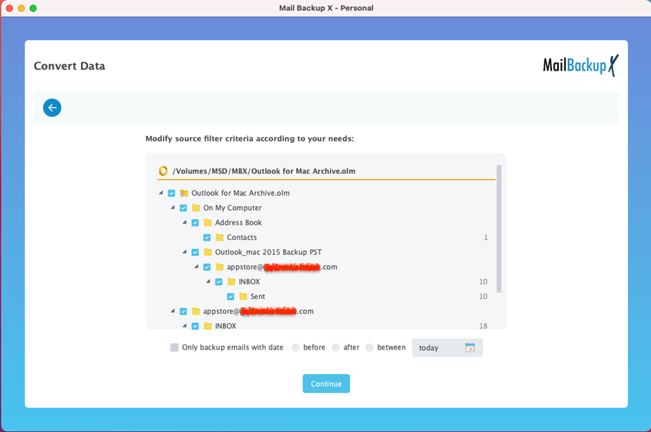 export OLM files to MBOX format