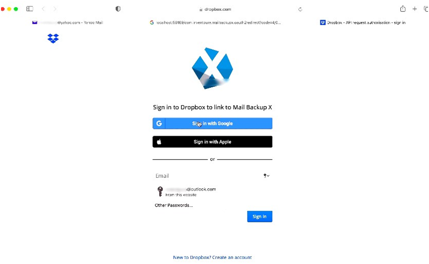 dropbox email backup