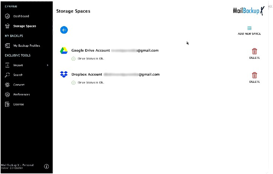 how to backup dropbox email