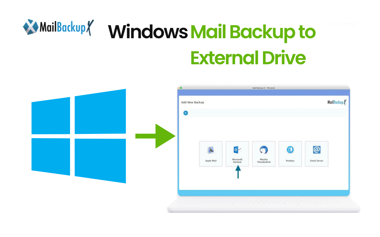 Windows email backup to external drive